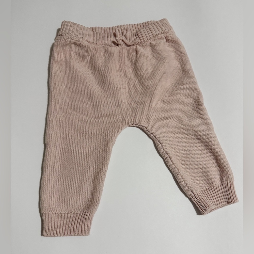 Soft Blush Knit Baby Pants